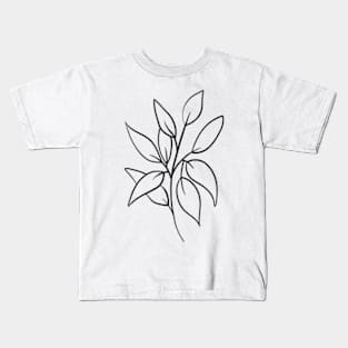 Leaves minimal line art Kids T-Shirt